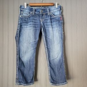 Silver Jeans Mckenzie Capri Jeans Denim Pants Dark Wash Women's Size 27